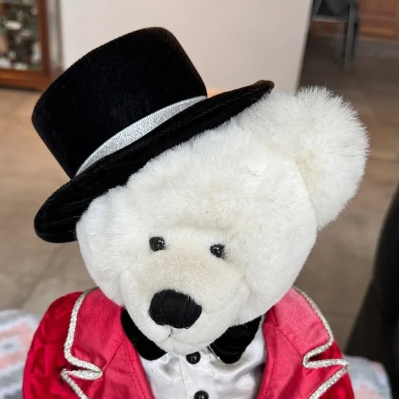 Vintage DanDee Teddy Bear in Red Suit and Black Hat tie 19” tall - Picture 2 of 9